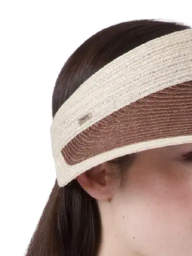 Eugenia Kim Women's Trixie Colorblocked Hemp-Blend Visor - Natural Chocolate | Thumbnail 3