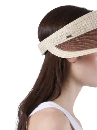 Eugenia Kim Women's Trixie Colorblocked Hemp-Blend Visor - Natural Chocolate | Thumbnail 4