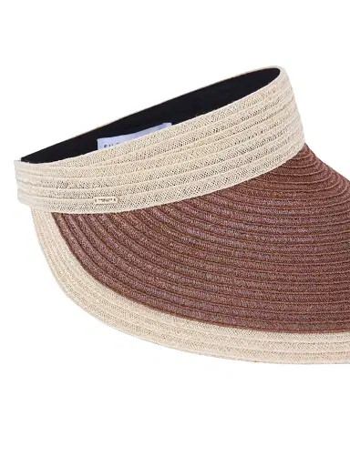 Eugenia Kim Women's Trixie Colorblocked Hemp-Blend Visor - Natural Chocolate | Thumbnail 6