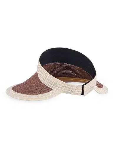 Eugenia Kim Women's Trixie Colorblocked Hemp-Blend Visor - Natural Chocolate | Thumbnail 1