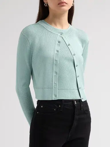 Toccin Women's Zoe Fitted Crop Cardigan | Thumbnail 4 Toccin Women's Zoe Fitted Crop Cardigan | Thumbnail 4
