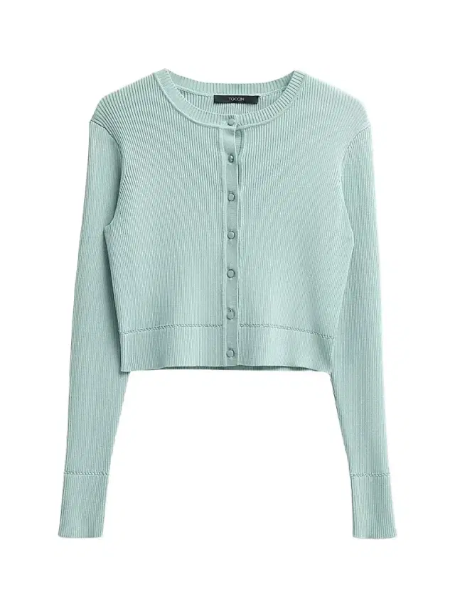 Toccin Women's Zoe Fitted Crop Cardigan - Sea Breeze