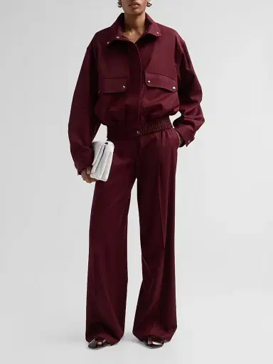 Proenza Schouler Women's Aviva Wool-Blend Jacket - Oxblood - Size Large | Thumbnail 2