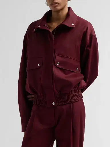 Proenza Schouler Women's Aviva Wool-Blend Jacket - Oxblood - Size Large | Thumbnail 4