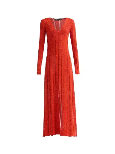 Proenza Schouler Women's Maelle Drop Needle Tweed Maxi Dress - Red Multi - Size Large | Thumbnail 1 Proenza Schouler Women's Maelle Drop Needle Tweed Maxi Dress - Red Multi - Size Large | Thumbnail 1