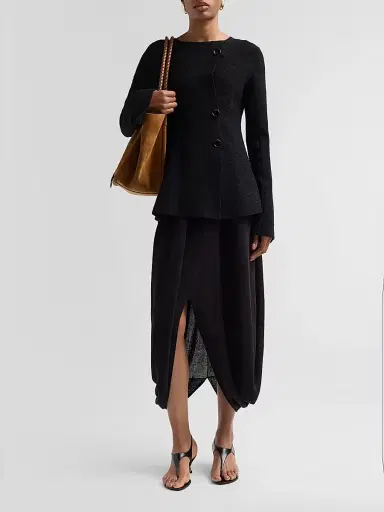 Proenza Schouler Women's Sukki Drape Jacket - Black - Size XL | Thumbnail 2 Proenza Schouler Women's Sukki Drape Jacket - Black - Size XL | Thumbnail 2