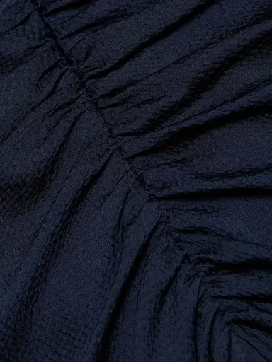 Amsale Women's Capelet Ruched Gown - Navy | Thumbnail 7