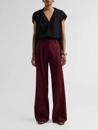 Proenza Schouler Women's Halima Wool Gabardine Pants - Oxblood - Size 10 | Thumbnail 2 Proenza Schouler Women's Halima Wool Gabardine Pants - Oxblood - Size 10 | Thumbnail 2