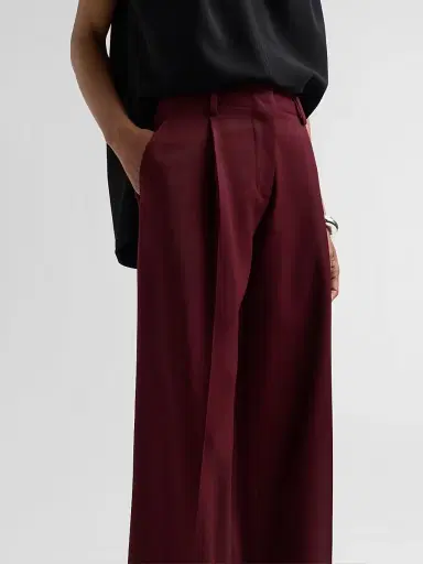 Proenza Schouler Women's Halima Wool Gabardine Pants - Oxblood - Size 10 | Thumbnail 5 Proenza Schouler Women's Halima Wool Gabardine Pants - Oxblood - Size 10 | Thumbnail 5