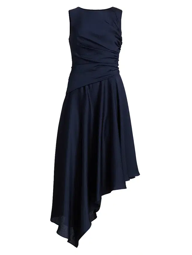 Amsale Women's Draped Asymmetric Cocktail Dress - Navy
