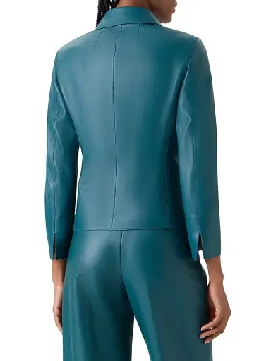 Akris Women's Hecate Leather Zip Jacket - Ottanio - Size 16 | Thumbnail 5 Akris Women's Hecate Leather Zip Jacket - Ottanio - Size 16 | Thumbnail 5