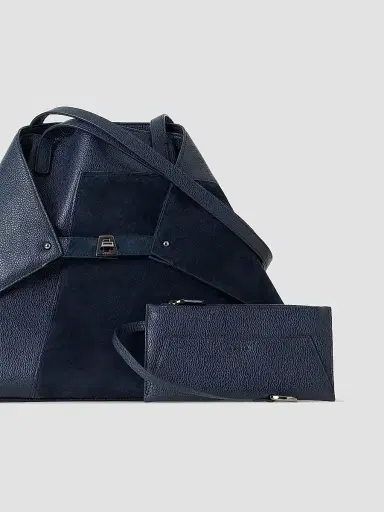 Akris Women's Ai Medium Leather Tote Bag - Denim | Thumbnail 5