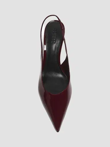 Schutz Women's Lexi 90MM Patent Leather Slingback Pumps - Vino | Thumbnail 4