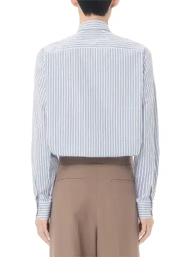 Valentino Garavani Men's Cotton Poplin Shirt with VGold Stripes - Ivory Blue - Size 15.75 | Thumbnail 5