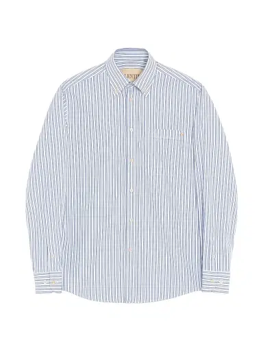 Valentino Garavani Men's Cotton Poplin Shirt with VGold Stripes - Ivory Blue - Size 15.75 | Thumbnail 1