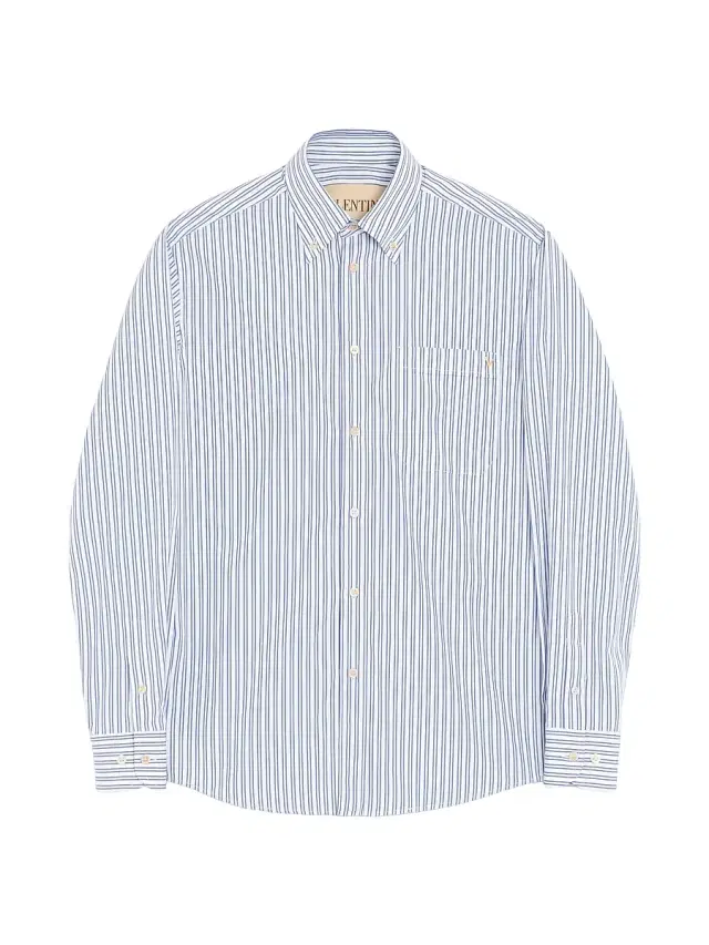 Valentino Garavani Men's Cotton Poplin Shirt with VGold Stripes -  Blue