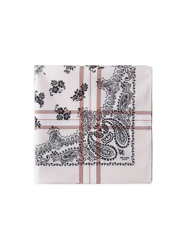 Prada Women's Printed Cotton Scarf - Beige Khaki