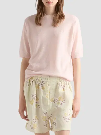 Prada Women's Short-Sleeved Cashmere T-Shirt - Pink - Size 8 | Thumbnail 2 Prada Women's Short-Sleeved Cashmere T-Shirt - Pink - Size 8 | Thumbnail 2