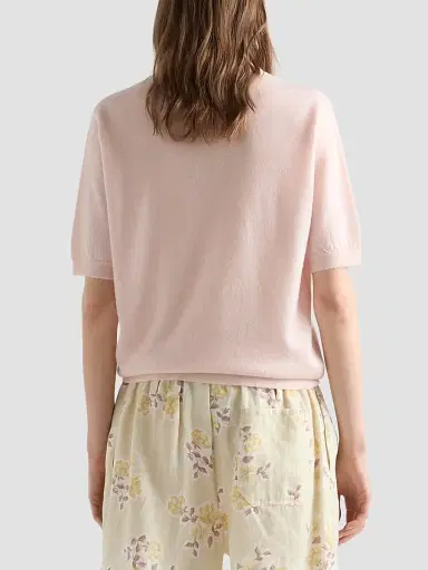 Prada Women's Short-Sleeved Cashmere T-Shirt - Pink - Size 8 | Thumbnail 3 Prada Women's Short-Sleeved Cashmere T-Shirt - Pink - Size 8 | Thumbnail 3