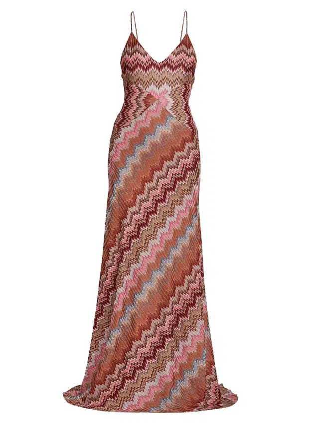 Missoni Women's Snake Chevron Gown - Pink Rust