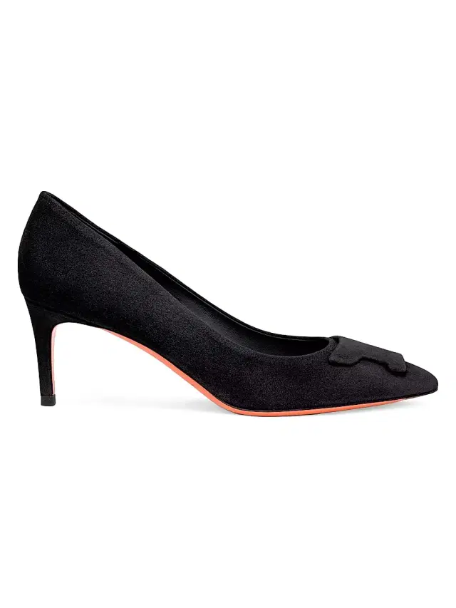 Santoni Women's 65MM Suede Pumps - Black