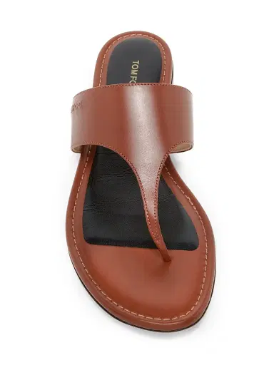 Tom Ford Women's Leather Thong Sandals - Hazelnut - Size 11 | Thumbnail 4