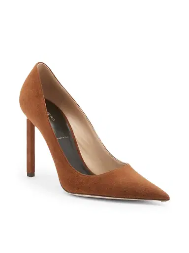 Tom Ford Women's 85MM Suede Stiletto-Heel Pumps - Dark Whisky - Size 10.5 | Thumbnail 2 Tom Ford Women's 85MM Suede Stiletto-Heel Pumps - Dark Whisky - Size 10.5 | Thumbnail 2