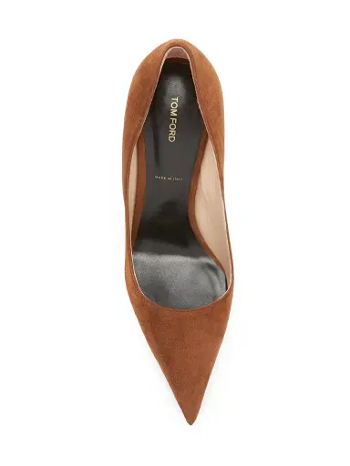 Tom Ford Women's 85MM Suede Stiletto-Heel Pumps - Dark Whisky - Size 10.5 | Thumbnail 4 Tom Ford Women's 85MM Suede Stiletto-Heel Pumps - Dark Whisky - Size 10.5 | Thumbnail 4
