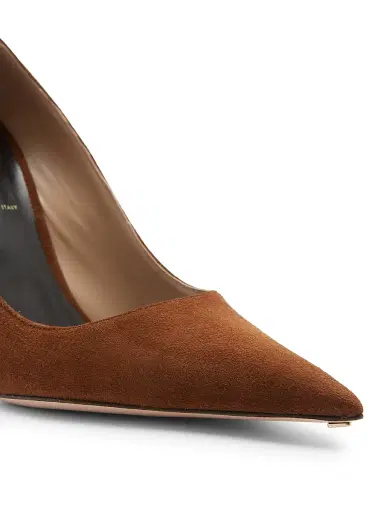 Tom Ford Women's 85MM Suede Stiletto-Heel Pumps - Dark Whisky - Size 10.5 | Thumbnail 6 Tom Ford Women's 85MM Suede Stiletto-Heel Pumps - Dark Whisky - Size 10.5 | Thumbnail 6