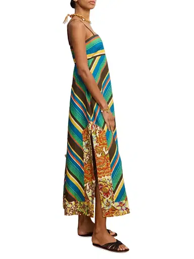 ALÉMAIS Women's Charlie Mixed-Print Linen Day Dress | Thumbnail 3 ALÉMAIS Women's Charlie Mixed-Print Linen Day Dress | Thumbnail 3