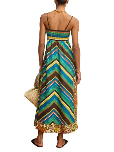 ALÉMAIS Women's Charlie Mixed-Print Linen Day Dress - Size 12 | Thumbnail 4 ALÉMAIS Women's Charlie Mixed-Print Linen Day Dress - Size 12 | Thumbnail 4