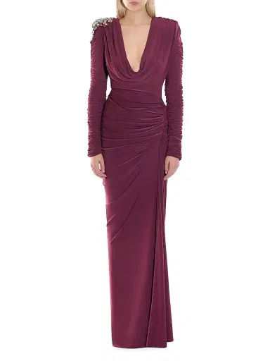 Zhivago Women's The Fragile Night Embellished Gown - Plum - Size 8 | Thumbnail 3