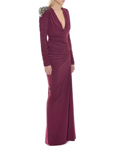 Zhivago Women's The Fragile Night Embellished Gown - Plum - Size 8 | Thumbnail 4