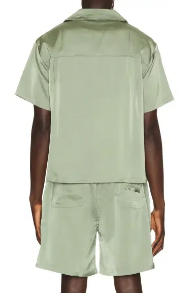 Honor The Gift Satin Chest Logo Camp Collar Shirt | Thumbnail 7