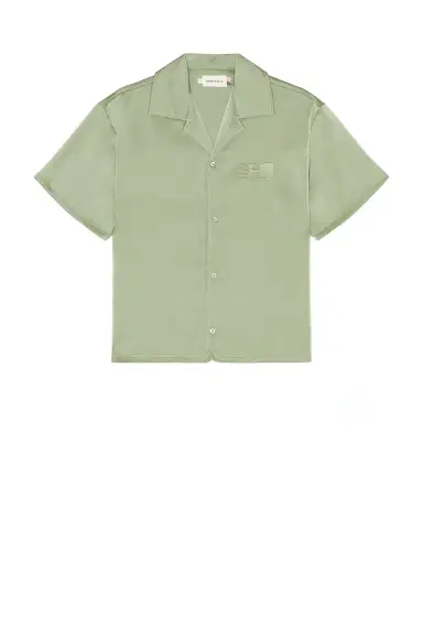 Honor The Gift Satin Chest Logo Camp Collar Shirt | Thumbnail 9