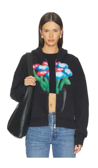 VANDYTHEPINK Spray Flower Zip Up Hoodie | Thumbnail 11