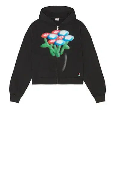 VANDYTHEPINK Spray Flower Zip Up Hoodie | Thumbnail 4