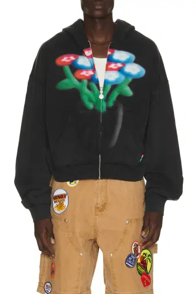 VANDYTHEPINK Spray Flower Zip Up Hoodie | Thumbnail 5
