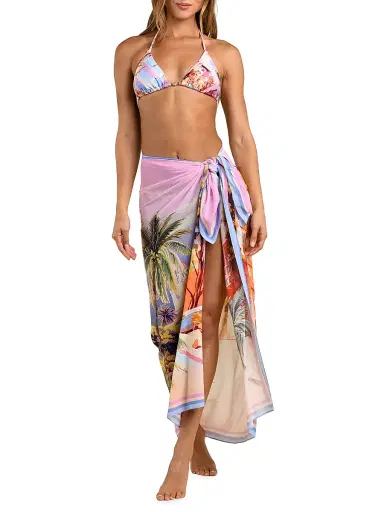 L'Agence Women's Maribel Postcard-Print Long Pareo | Thumbnail 2 L'Agence Women's Maribel Postcard-Print Long Pareo | Thumbnail 2