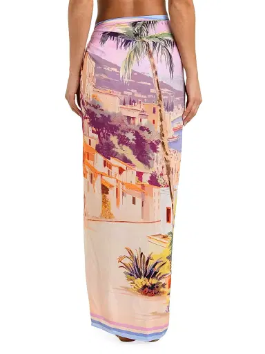 L'Agence Women's Maribel Postcard-Print Long Pareo | Thumbnail 4 L'Agence Women's Maribel Postcard-Print Long Pareo | Thumbnail 4