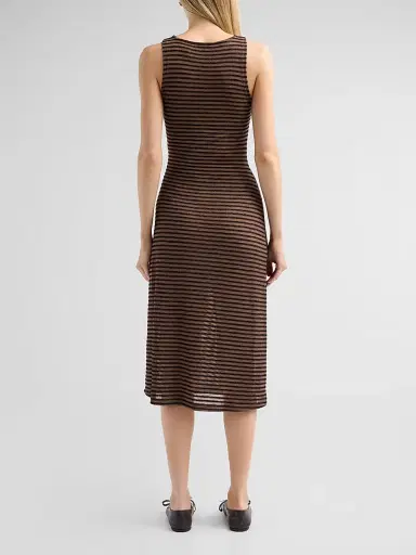 RAILS Women's Ricky Striped Tie-Waist Midi Dress - Onyx Cocoa Stripe - Size XS | Thumbnail 3