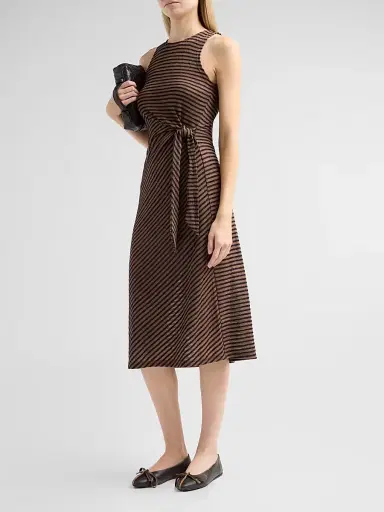 RAILS Women's Ricky Striped Tie-Waist Midi Dress - Onyx Cocoa Stripe - Size XS | Thumbnail 4