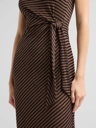 RAILS Women's Ricky Striped Tie-Waist Midi Dress - Onyx Cocoa Stripe - Size XS | Thumbnail 5