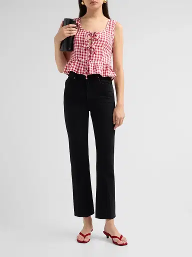 RAILS Women's Jonah Gingham Linen Top - Picnic Check - Size XS | Thumbnail 2 RAILS Women's Jonah Gingham Linen Top - Picnic Check - Size XS | Thumbnail 2
