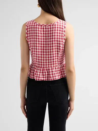 RAILS Women's Jonah Gingham Linen Top - Picnic Check - Size XS | Thumbnail 3 RAILS Women's Jonah Gingham Linen Top - Picnic Check - Size XS | Thumbnail 3
