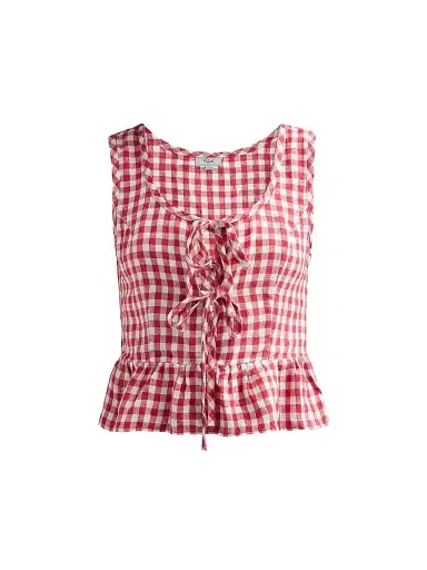 RAILS Women's Jonah Gingham Linen Top - Picnic Check - Size XS | Thumbnail 1 RAILS Women's Jonah Gingham Linen Top - Picnic Check - Size XS | Thumbnail 1