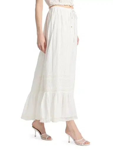LoveShackFancy Women's Brina Lace Cotton Maxi Skirt - Optic White - Size XL | Thumbnail 4 LoveShackFancy Women's Brina Lace Cotton Maxi Skirt - Optic White - Size XL | Thumbnail 4
