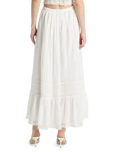 LoveShackFancy Women's Brina Lace Cotton Maxi Skirt - Optic White - Size XL | Thumbnail 5 LoveShackFancy Women's Brina Lace Cotton Maxi Skirt - Optic White - Size XL | Thumbnail 5