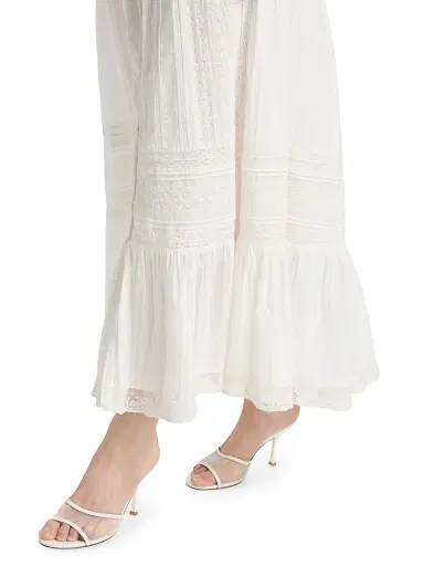 LoveShackFancy Women's Brina Lace Cotton Maxi Skirt - Optic White - Size XL | Thumbnail 6 LoveShackFancy Women's Brina Lace Cotton Maxi Skirt - Optic White - Size XL | Thumbnail 6