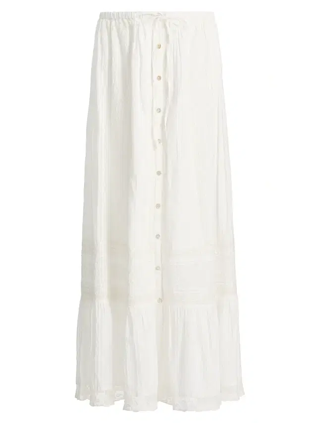 Women's Brina Lace Cotton Maxi Skirt - Optic White